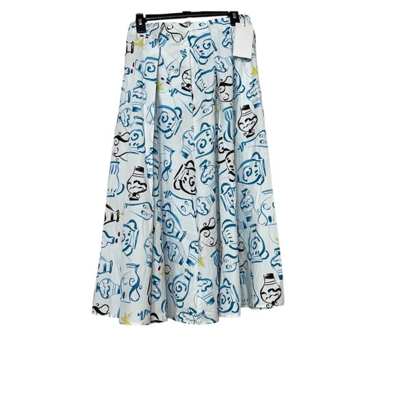 Zara CoOrd Set Printed Poplin Crop Top & Midi Skirt Set Abstract Cotton Medium - Picture 3 of 16